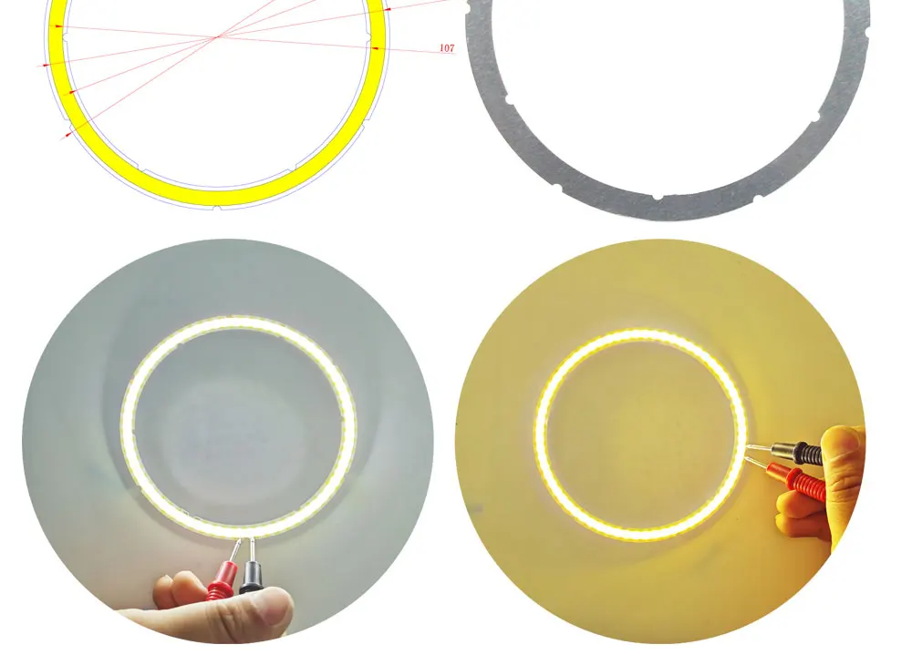 Jährliche Form LED COB Angel Eyes 12V DC 20mm-120mm COB Chip auf Aluminiumplatine Ring LED Kalt Warmweiß Lichtquelle für DIY Glühbirne – Detail 17