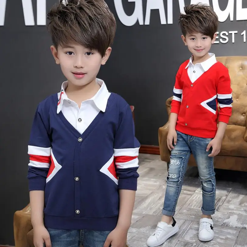 Boys clothes children knitted T Shirt teenage spring Clothes baby boys long sleeve shirt boys jacket 4-13T kids Fall warm jacket