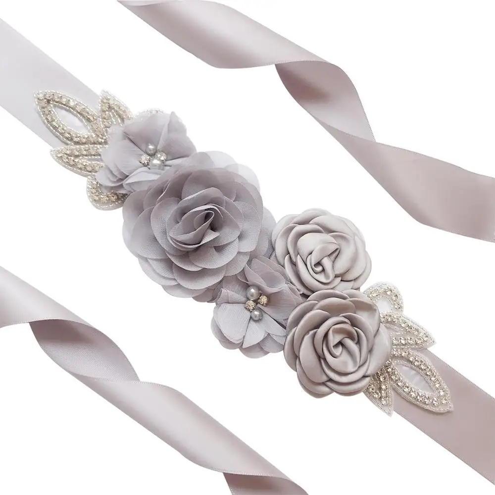 Ceinture de mariage, ornement à la taille en perles et strass, accessoires en fleur, pour robe de mariée, fait à la main, ceinture de mariage, imitation Rose