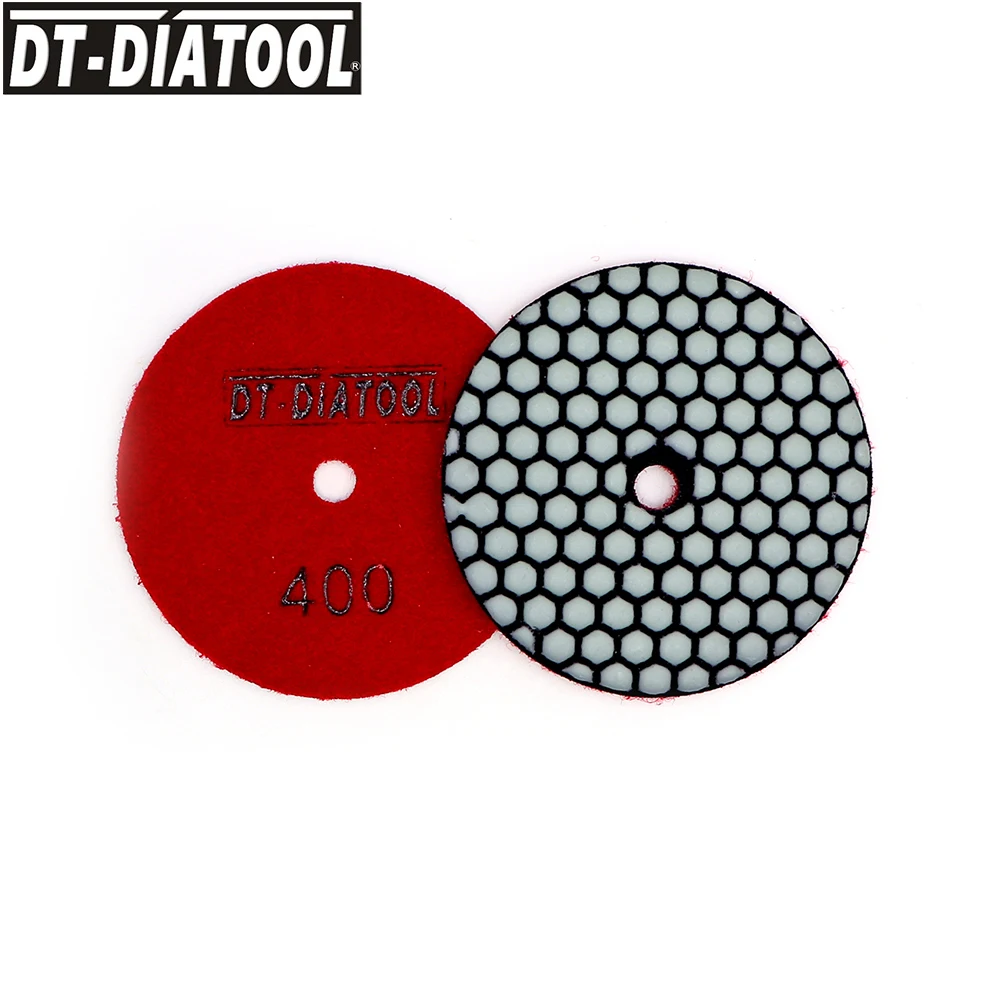 花崗岩大理石用樹脂研磨パッド,DT-DIATOOL 8ピース/セットフレキシブルダイヤモンド乾燥研磨パッド,4 "/100mm