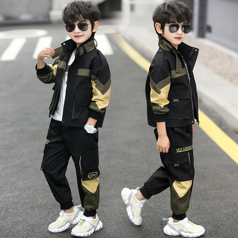 Luxury Spring Autumn Girls Clothing Suits Coat +Pants 2pcs/Set Kids Teenager Outwear Sport Beach School High Quality