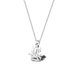 Stainless Steel Traditional Symbolizes Evil Chinese Character Creative Culture Pendant Necklace Jewelry Men's