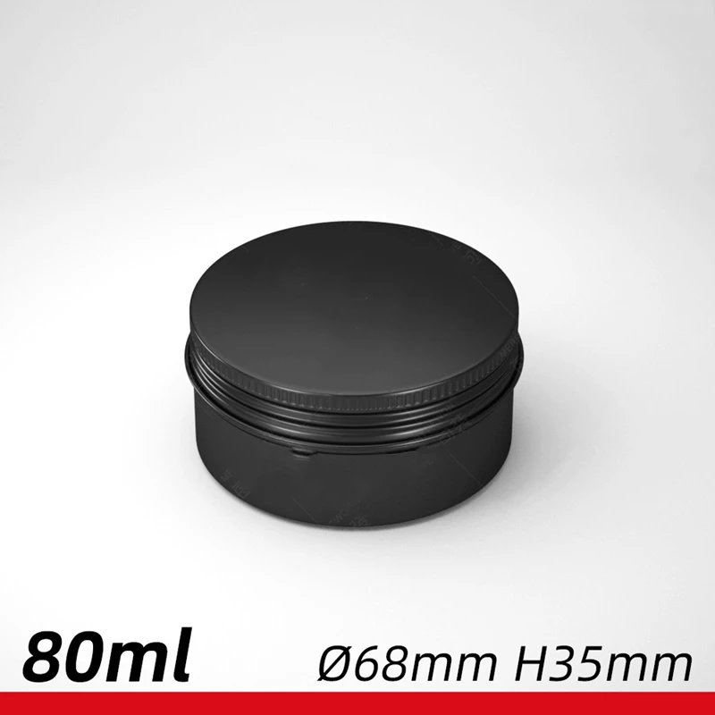 10Pcs 50/60/80/100/150g Aluminum Round Refillable Bottles Tin Cans Box Black Cream Jar Pot Screw Thread Lid Lip Balm Container