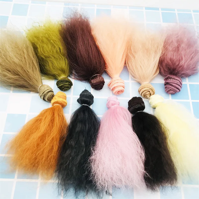 Muti-color Mohair DIY Dolls Hair Row 15*100cm Good Quality Hair Wig For 1/6  1/8 BJD SD Dolls