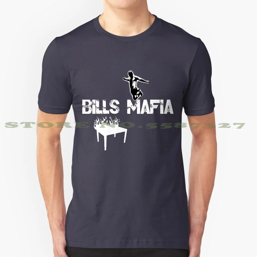 Bills Mafia 100% Cotton T-Shirt Bills Mafia Football Fans Table Breaking Fire