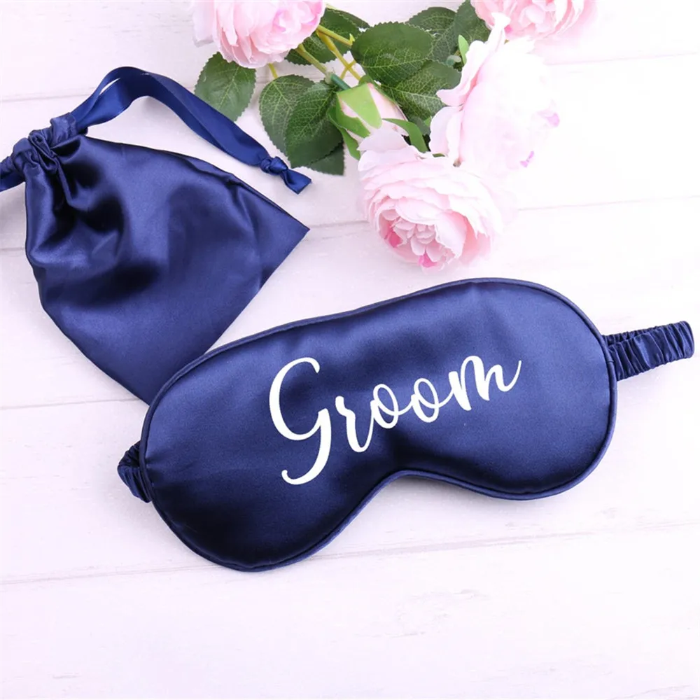 New Custom Name Eye Mask Personalized Printed Silk Sleep Mask With Bag Bachelorette Party Gifts Silk Sleeping Eye Mask Cover