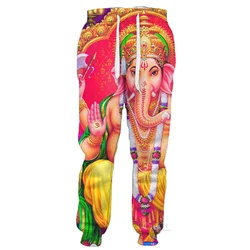 Dios indio Ganesha Lord Shiva pantalones 3D completamente estampado moda hombres mujeres pantalones de chándal Casual otoño pantalones para correr