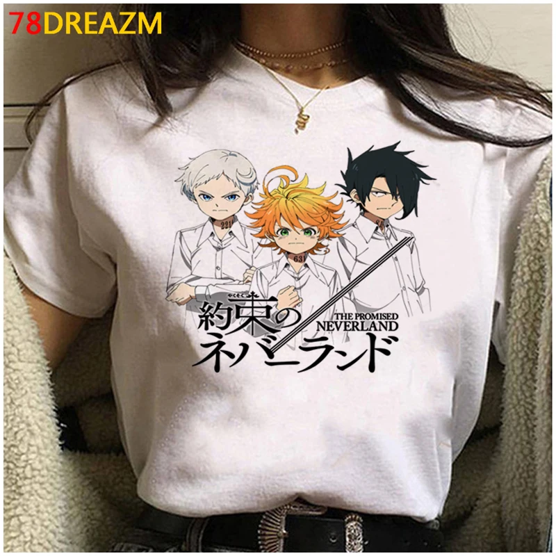 the Promised Neverland tshirt men japanese ulzzang graphic tees white t shirt print t shirt ulzzang white t shirt