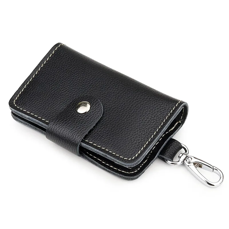 

Multifunctional Genuine Leather Key Organizer for Men Belt Wear Housekeeper Leather Keychain Case for Keys