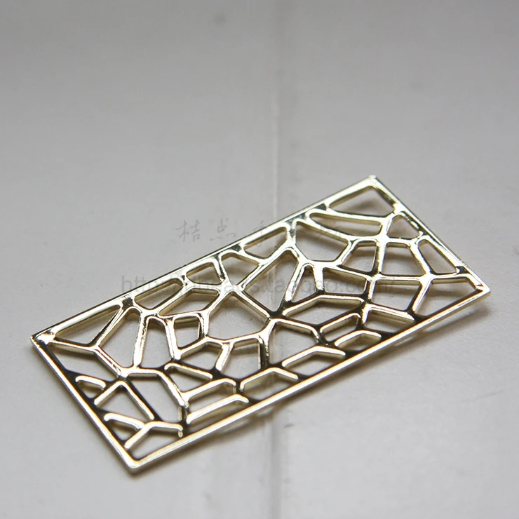 Solid Brass Filigree Rectangle Link - 45.5x23.5mm (3074C)