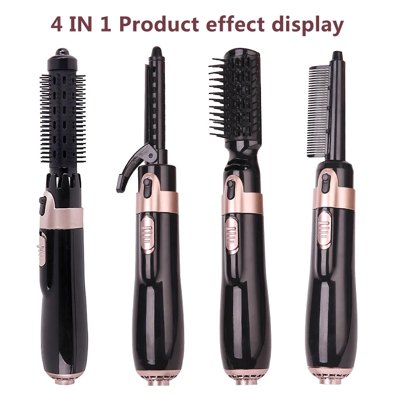 4 in 1 Hair Dryer Brush Electric Hot Air Comb Multifunction Hair Curler Straightener Curler Hair Dryer Negative Ion DIY Styling