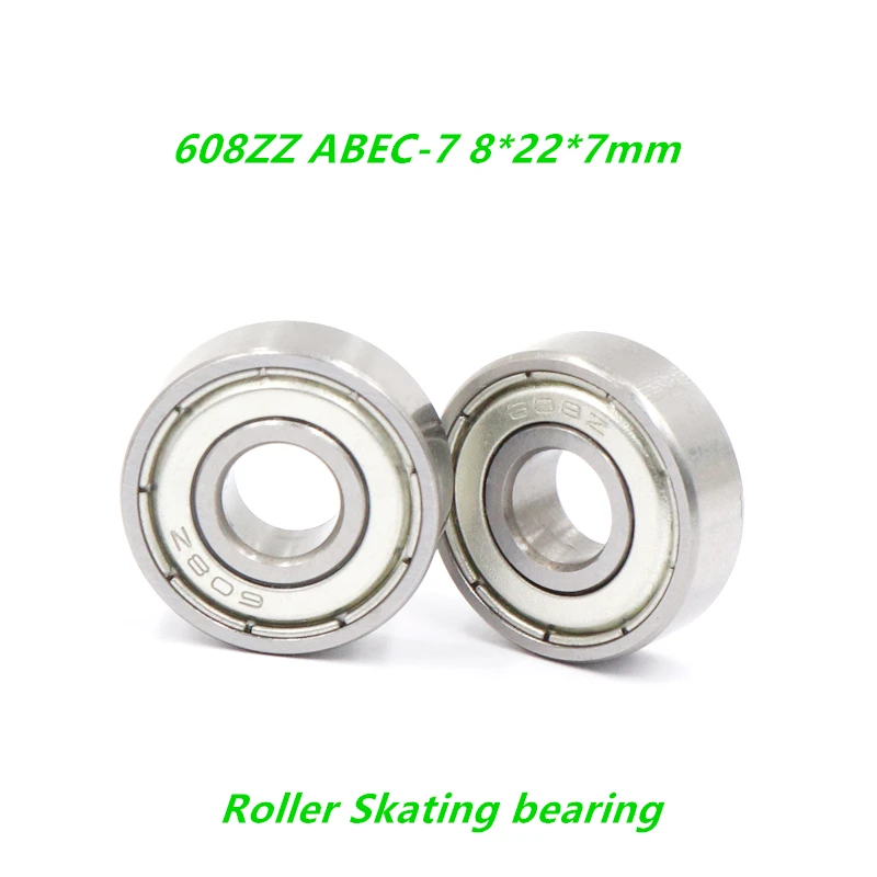 

100pcs/lot 608ZZ ABEC-7 skateboard wheel ball bearing 608 608Z 608-2Z roller skating bearings Finger spinner 8x22x7 mm