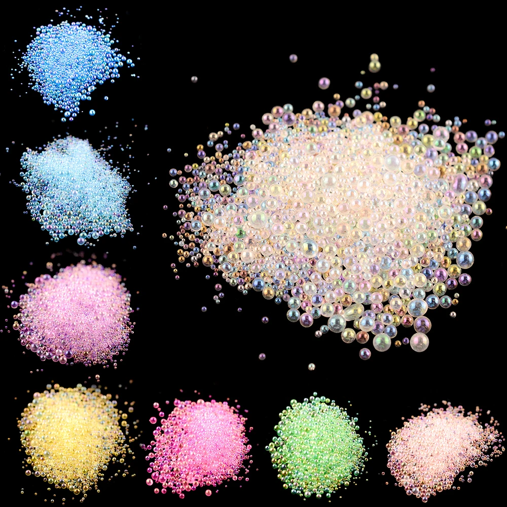 Mini Bola de burbujas para decoración de uñas, Bola de bolitas con forma de Caviar, gotitas de gota de agua para Resina UV, relleno de silicona
