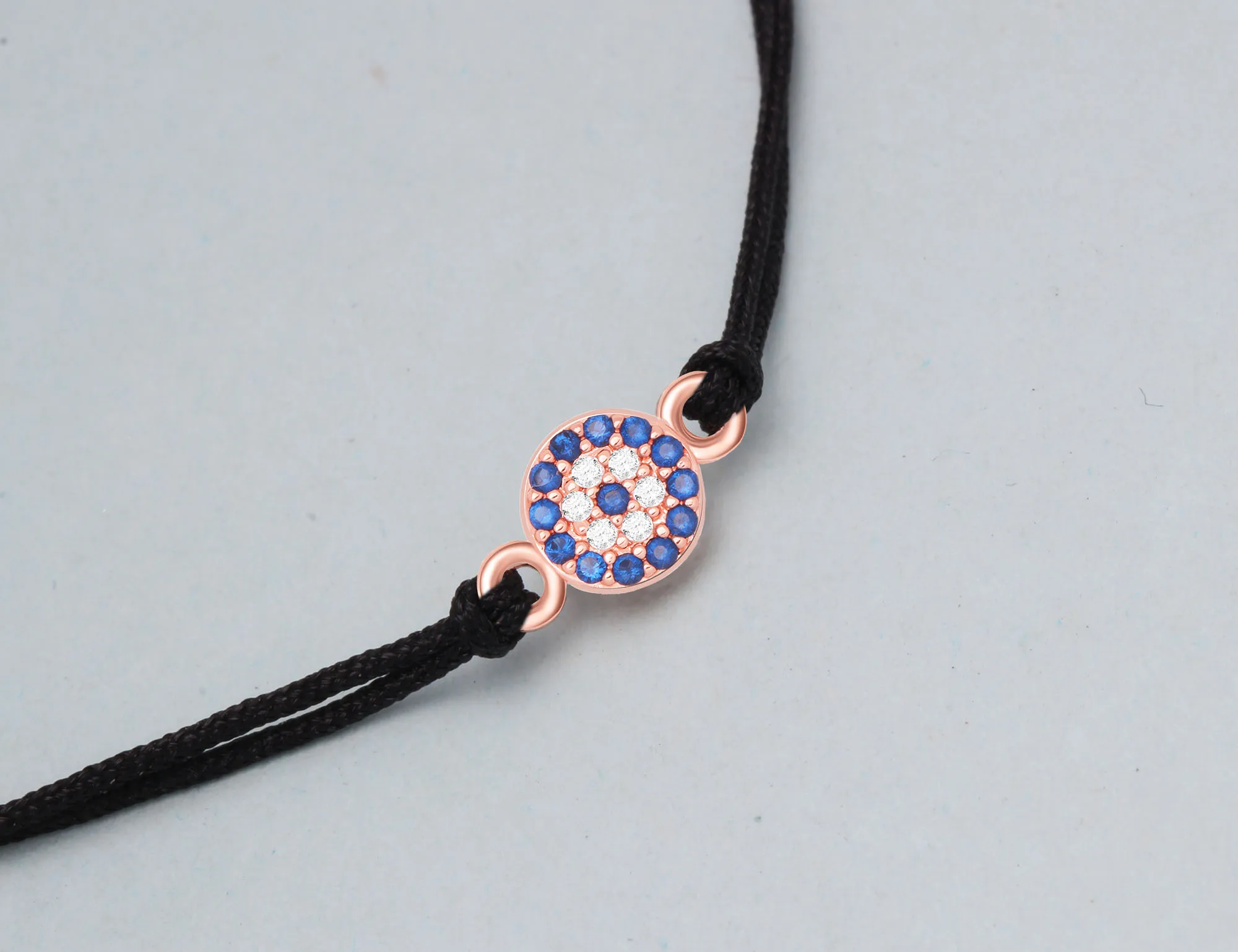 White Cubic Zirconia Crystal Blue Copper Evil Eye Charm Bracelet Women Girl CZ Turkish Eye CZ Red Pink Black String Jewelry Gift