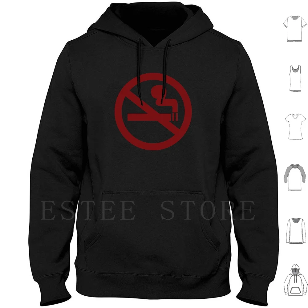 No-Smoking Hoodies Long Sleeve No Smoking Simple Red Grey Gray I Remember You Graphic