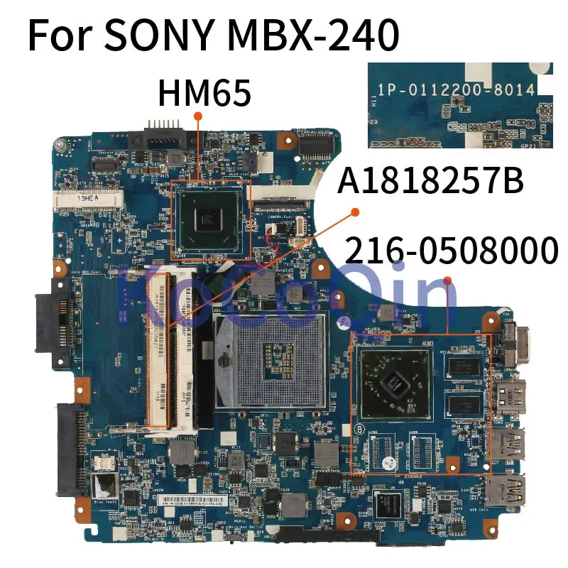 

MBX-240 For SONY Vaio VPCCA1C5E VPCCA1S1E Laptop Motherboard 1P-0112200-8014 HM65 216-0508000 A1818257B DDR3 Notebook Mainboard