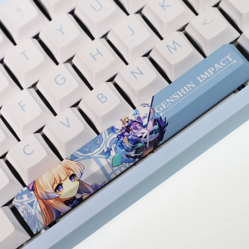 1 Set Sangonomiya Kokomi Theme Keycap PBT Dye Sublimation Keycaps Two Dimensional Cartoon Anime Gaming Key Caps For Genshin