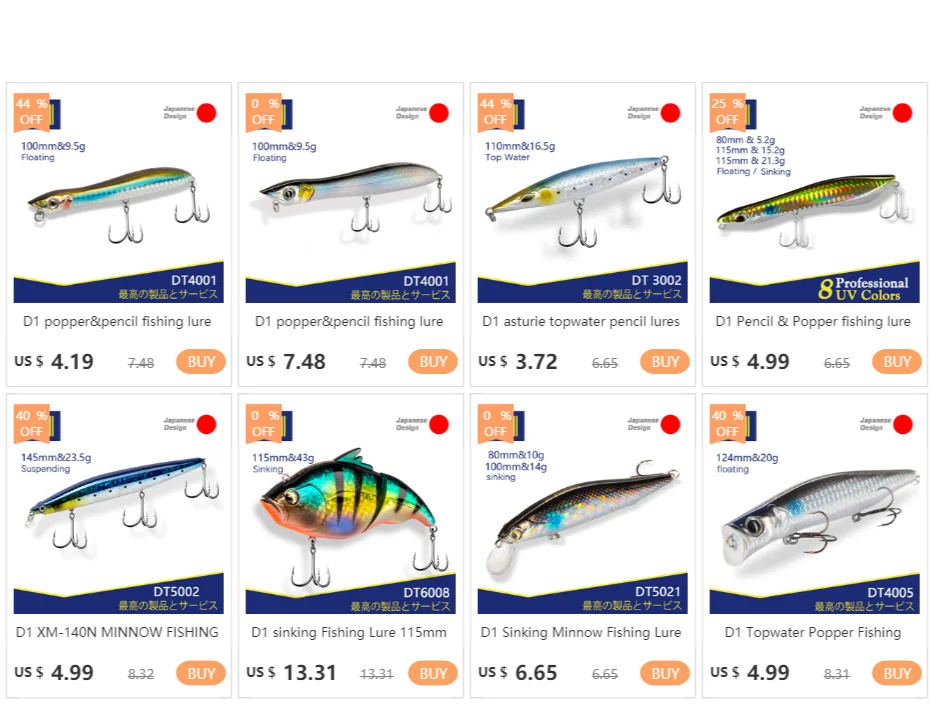 D1 D-CONTACT Sinking Minnow Lures 63mm 85mm Artificial Hard Wobblers High Quality For Bass Trout Pesca Winter Fishing Tackle