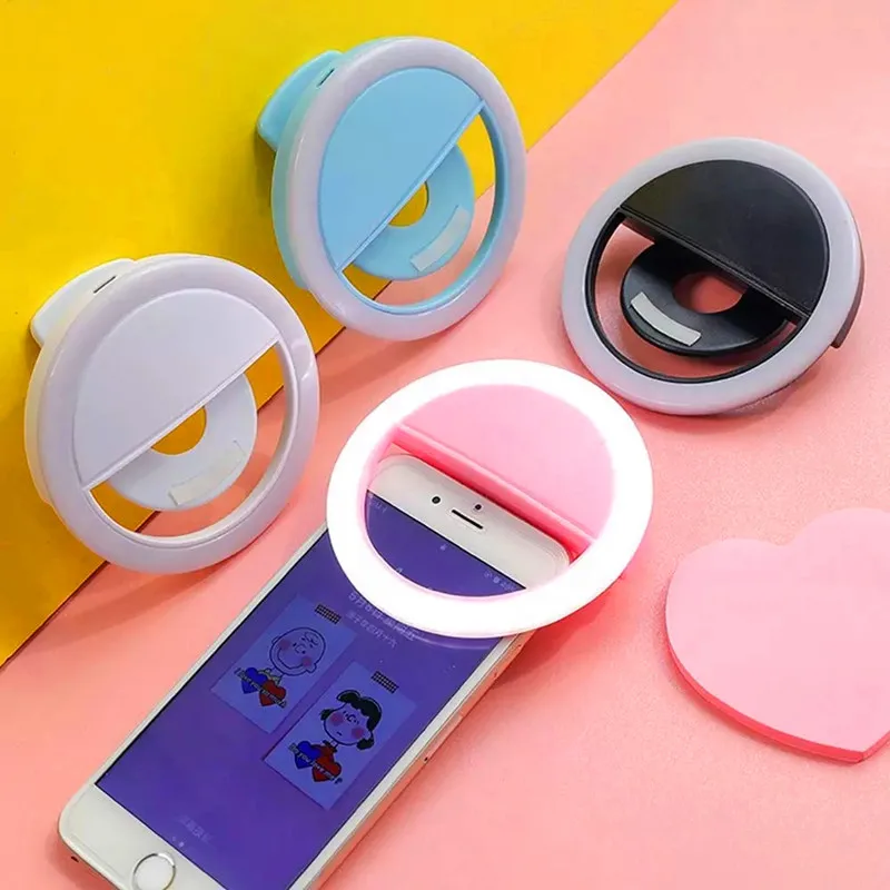 LED Selfie Lamp Ring Novelty Makeup Lightings LED Selfie Lamp Mobile Phones Photo Night Light LED Mirror Neon Sign Selfie Ring.