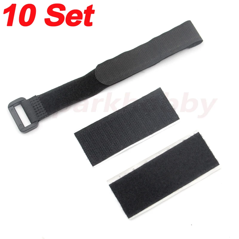 

10 Set Nylon Reverse Buckle Magic Loop Fastener Cable Ties Self-adhesive Fixing and Con Cinta ajustable For RC DIY Models ACCS