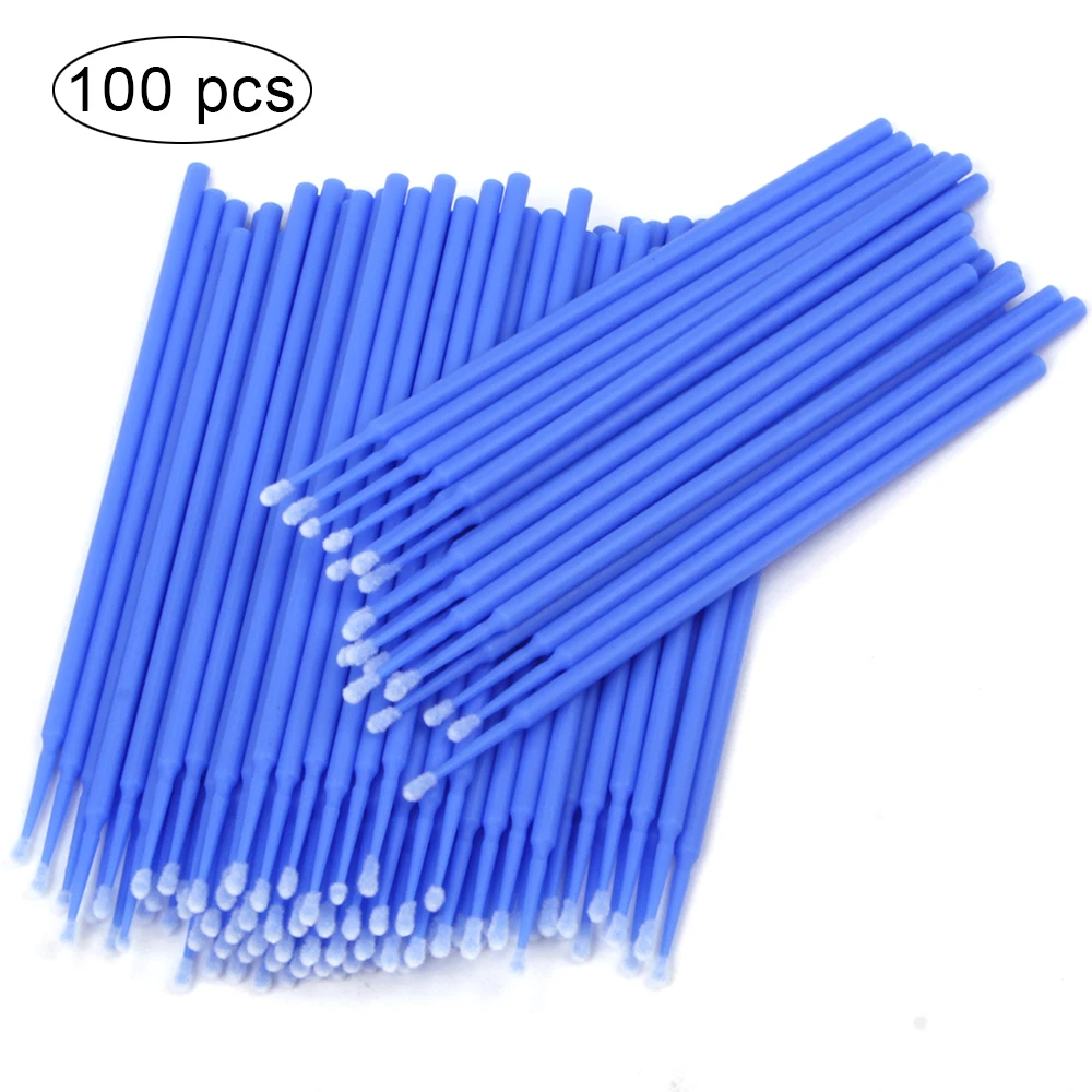 100 PCS/Bag Wimpern Pinsel Einweg Baumwolle Tupfer Micro Individuelle Wimpern Microbrush Lash Entfernen Lash Erweiterung Zubehör