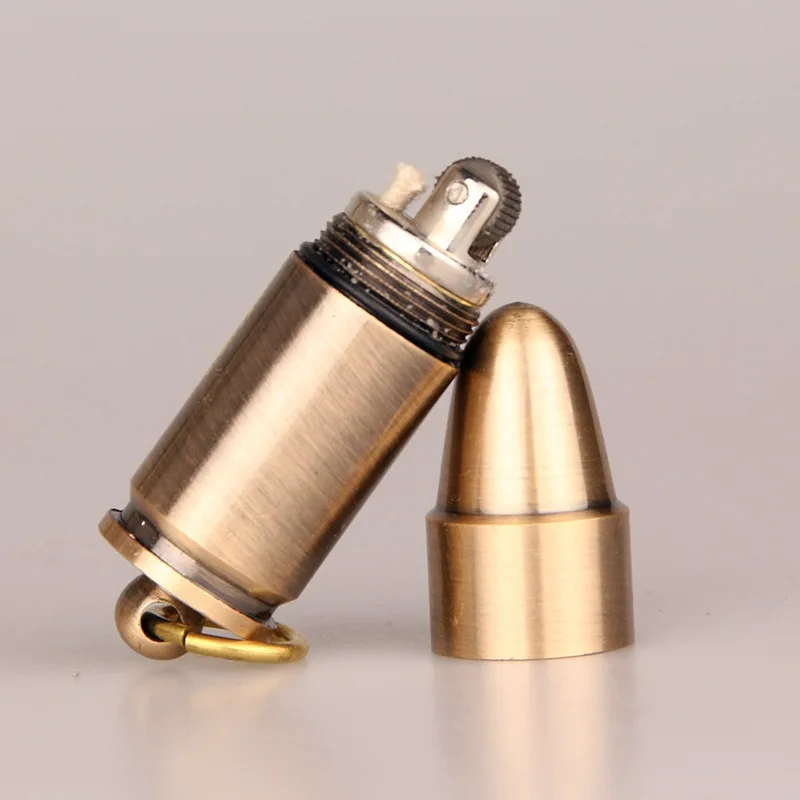 Kreative Wasserdichte Mini Kugel Leichter Schlüsselbund Metall Schleifen Rad Kerosin Feuerzeuge Rauchen Zubehör Gadget Geschenk Für Männer