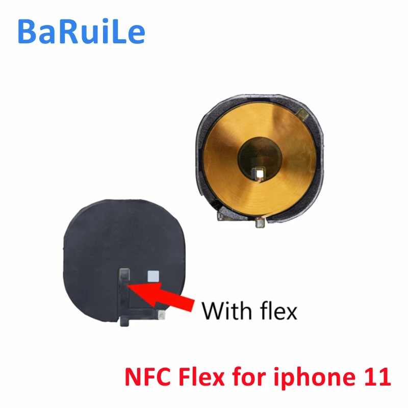 BaRuiLe 1pcs  Wireless Charging Chip Coil With Volume Flex For iPhone 11 12 Pro Max 12 13 Mini 14 Plus Charger Panel Sticker