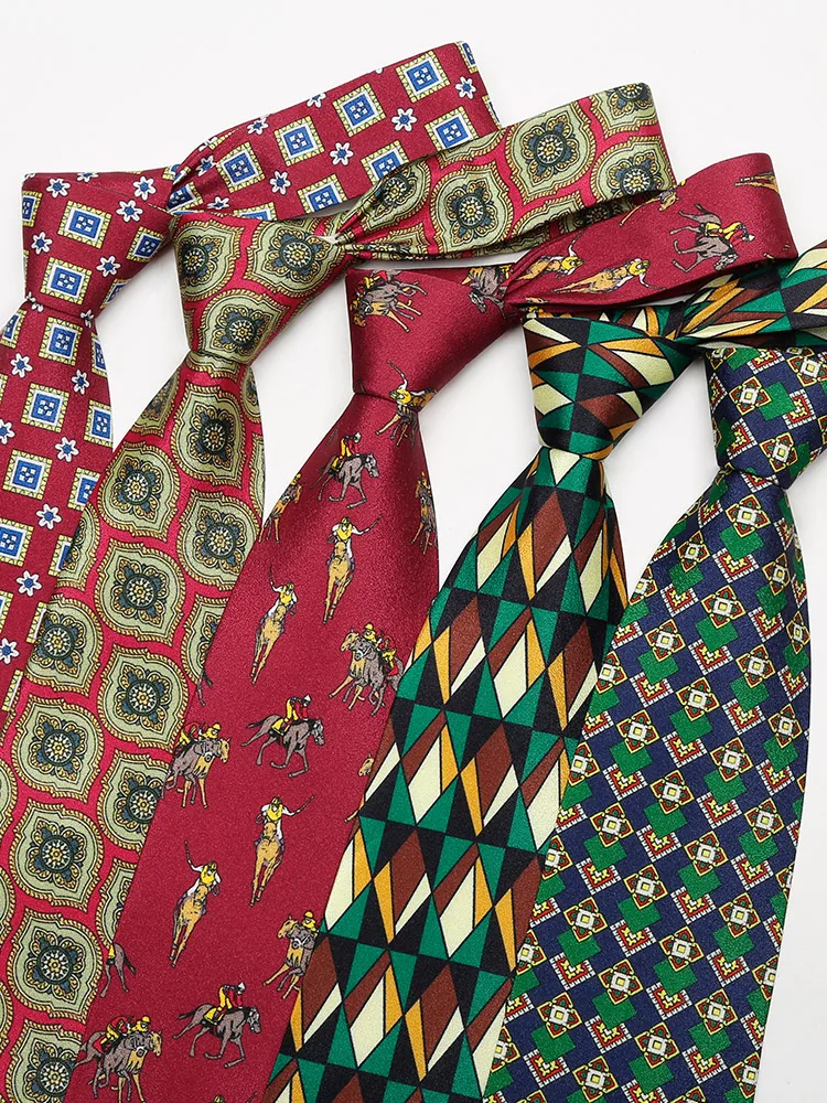 High Quality Retro 9 CM Wide Ties For Men‘s High Quality British Style Men's Necktie Work Business Wedding Neck Tie With Gift