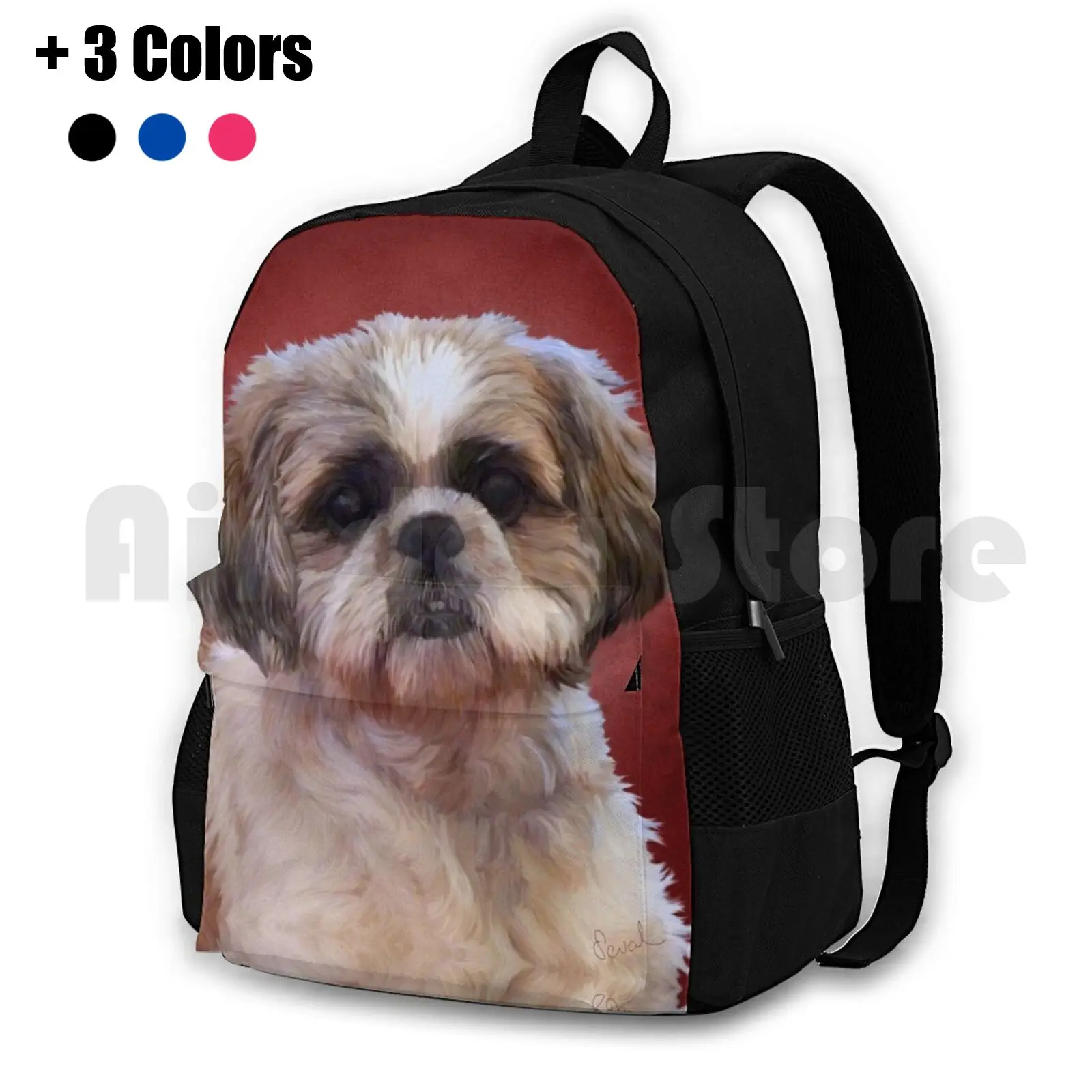 Shih Tzu Dog Outdoor Hiking Backpack Waterproof Camping Travel Shih Tzu Dog Canine Pet Domestic Animal Pet Portrait