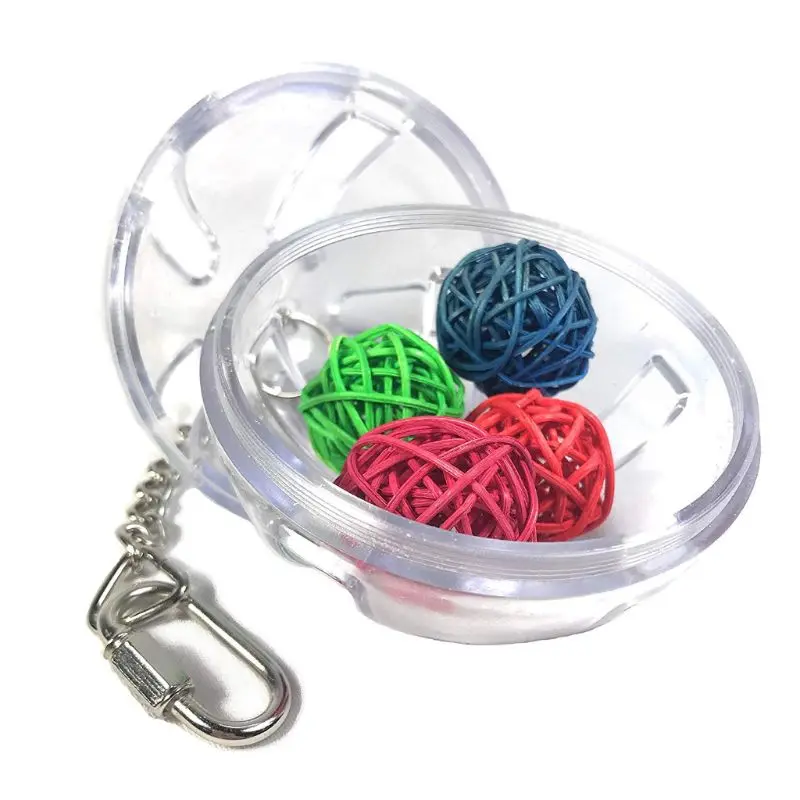 Parrot Chew Toy Balls Hanging Clear Acrylic Bird Parrot Nest House Accessory for Small Animal for Dove House Nest Access