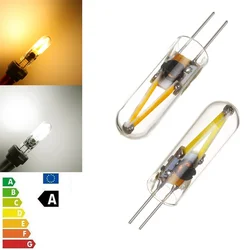 Mini lâmpada de filamento de led g4 cob, 3w 12v substitui lâmpadas de vidro halógena de 15w, led branco quente e frio para substituição de lâmpada pingente de halogênio yz