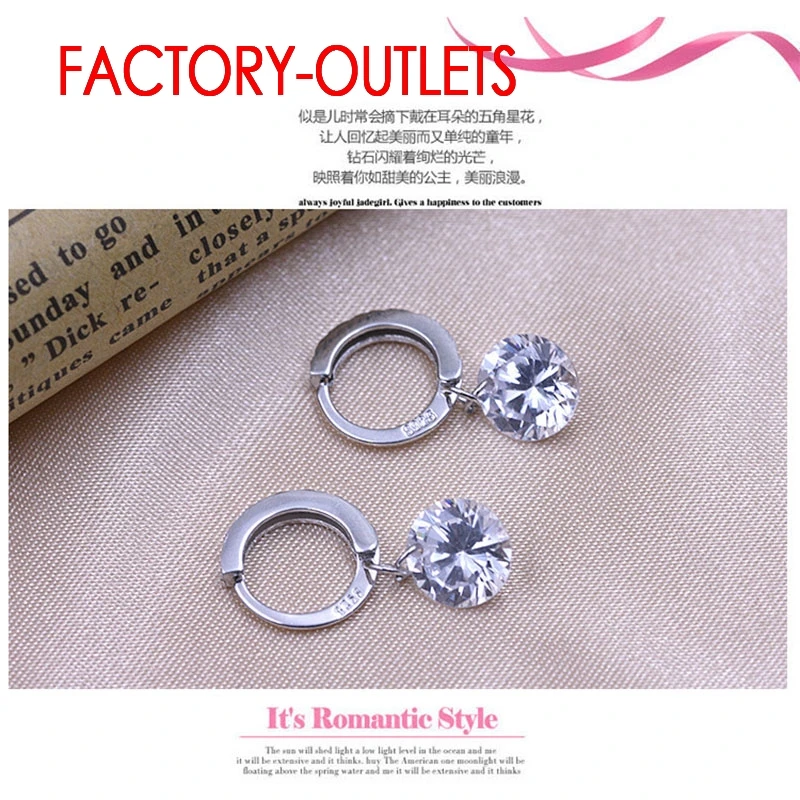 925 Sterling Silver Needle Earring For Women Cubic Zirconia CZ Stone Wedding Engagement Jewelry Hoop Earring Party Gift Big Sale