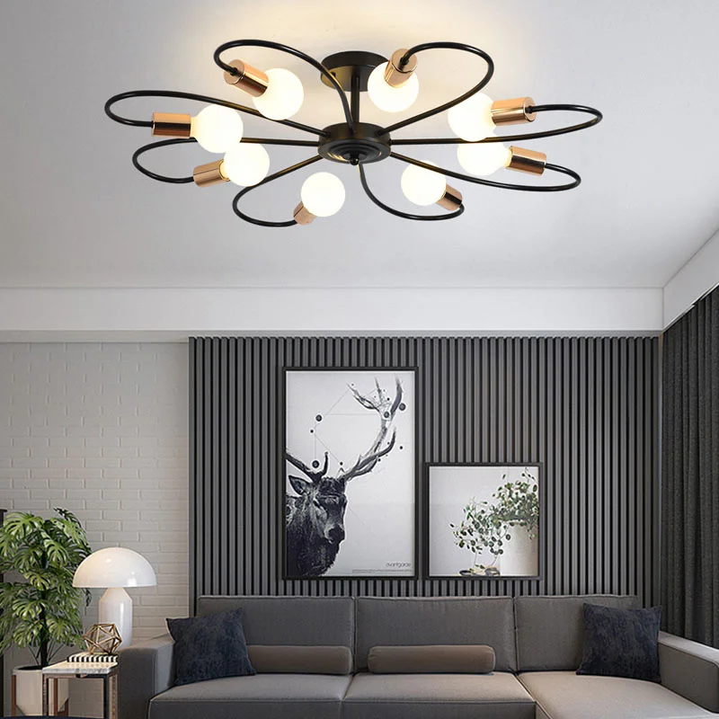 

Modern Simple Ceiling Lamp Creative Dining Room Living Room Bedroom Clothing Shop Chandelier Iron Personality Nordic Led Lamps