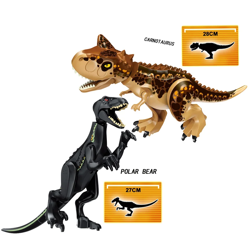 Brinquedo de dinossauro jurassic world 2, blocos de construção violares, tiranossauro, indominus i-rex