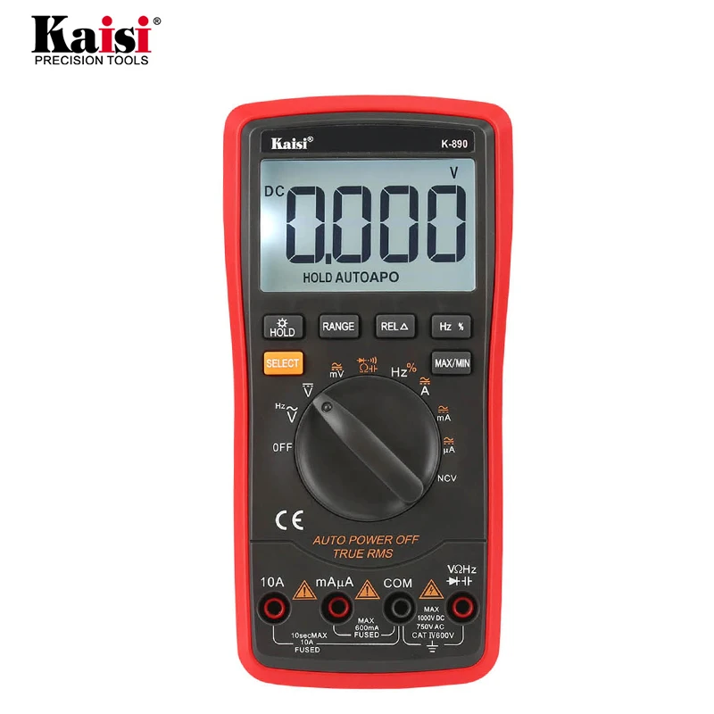 Kaisi k-890 Digital Multimeter  Voltage-Meter Auto Ranging 6000 Counts AC/DC NCV Large-Screen