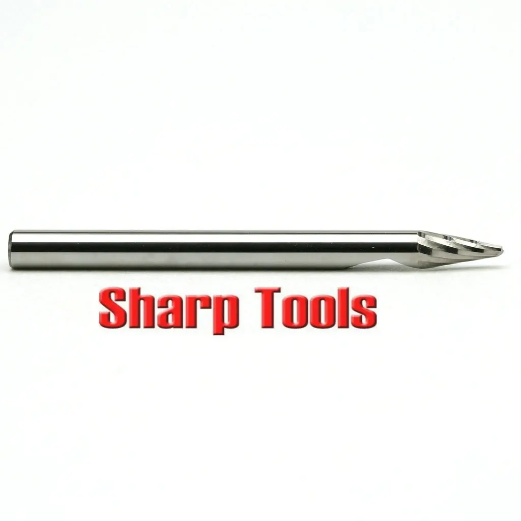 Mata bor Spiral, 5 buah 3.175x0.1mm 20 sudut 1 seruling V baja Tungsten karbida padat alat ukir mata bor Router pada logam