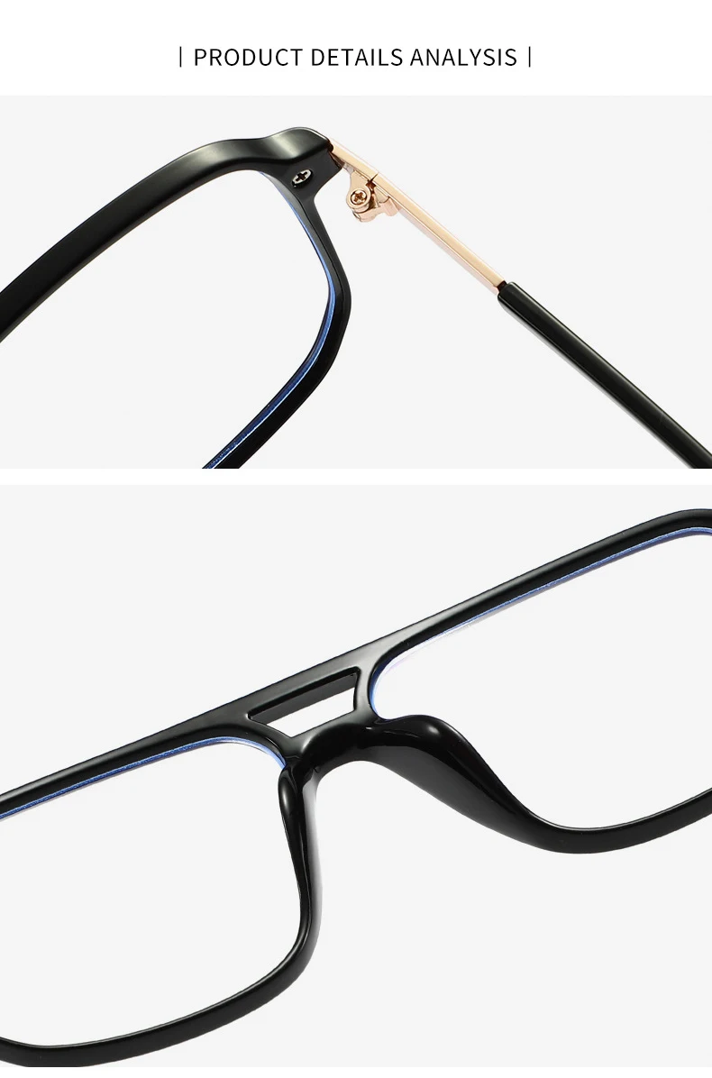 Blau Licht Blockieren Gläser Rahmen für Männer und Frauen Optische Gläser Vollrand Aviator Stilvolle Rezept Brille Pilot Rahmen – Detail 5