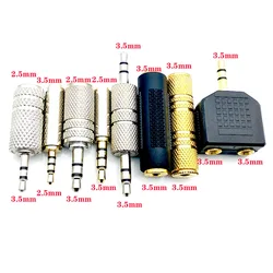 2pcs 2.5mm/3.5mm Audio Adapter for Headset Earphone 3.5mm Female to Female Jack Stereo Adapter Connector Audio Extension Cable