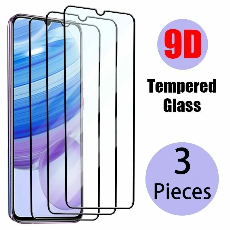 3PCS Full Cover Tempered Glass for Xiaomi Redmi 9 9SE Note 8 10 8A Screen Protector  mobile phone accessories