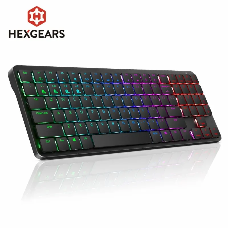 HEXGEARS X1 Bluetooth Keyboard RGB Backlight PBT Keycap Kailh CHOC Switch Keyboard Wireless Portable Mechanical Keyboard