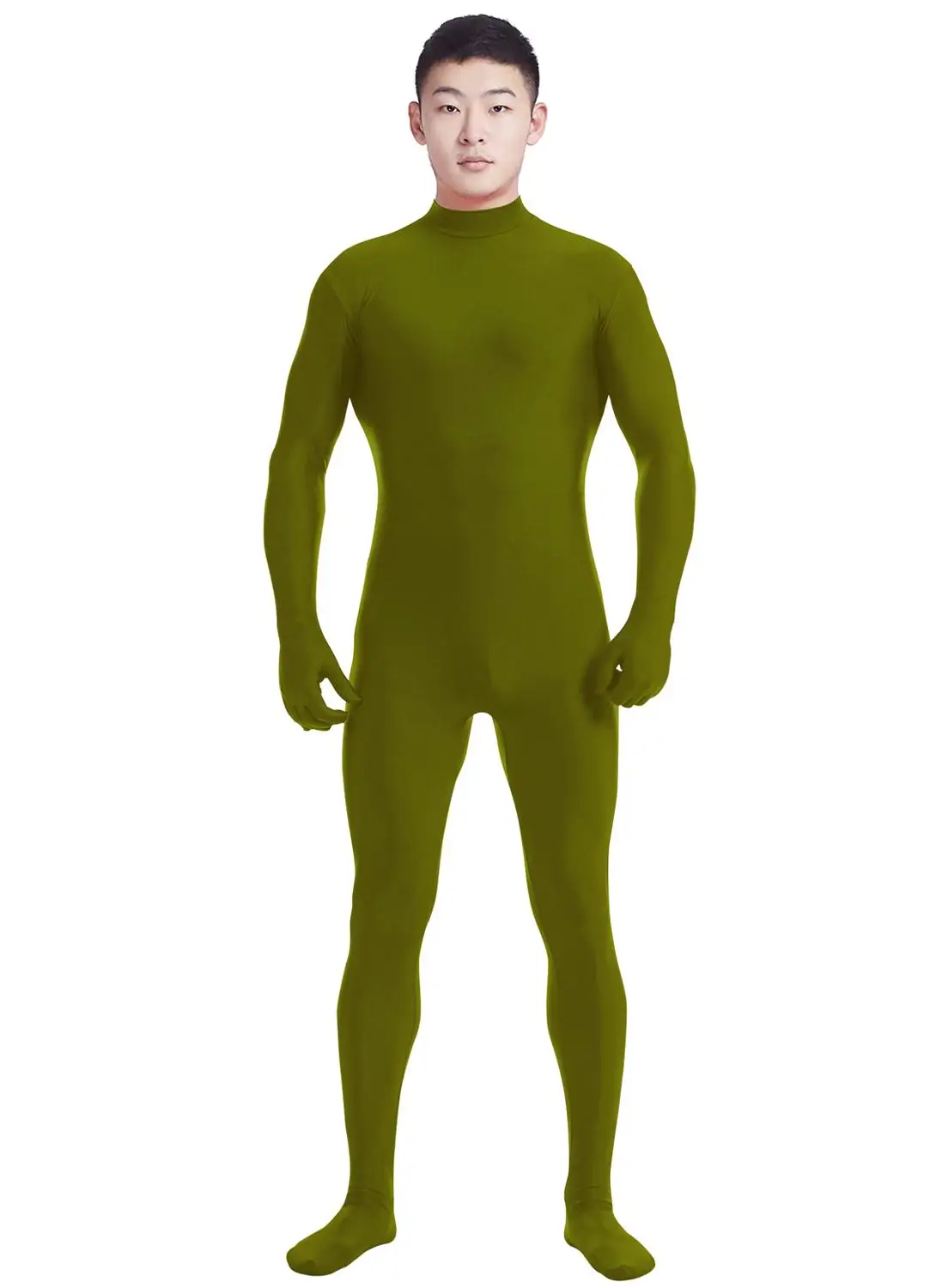 Ensnovo Mens Glanzend Metallic Full Body Kleur Body Suits Zentai Halloween Cosplay Kostuum