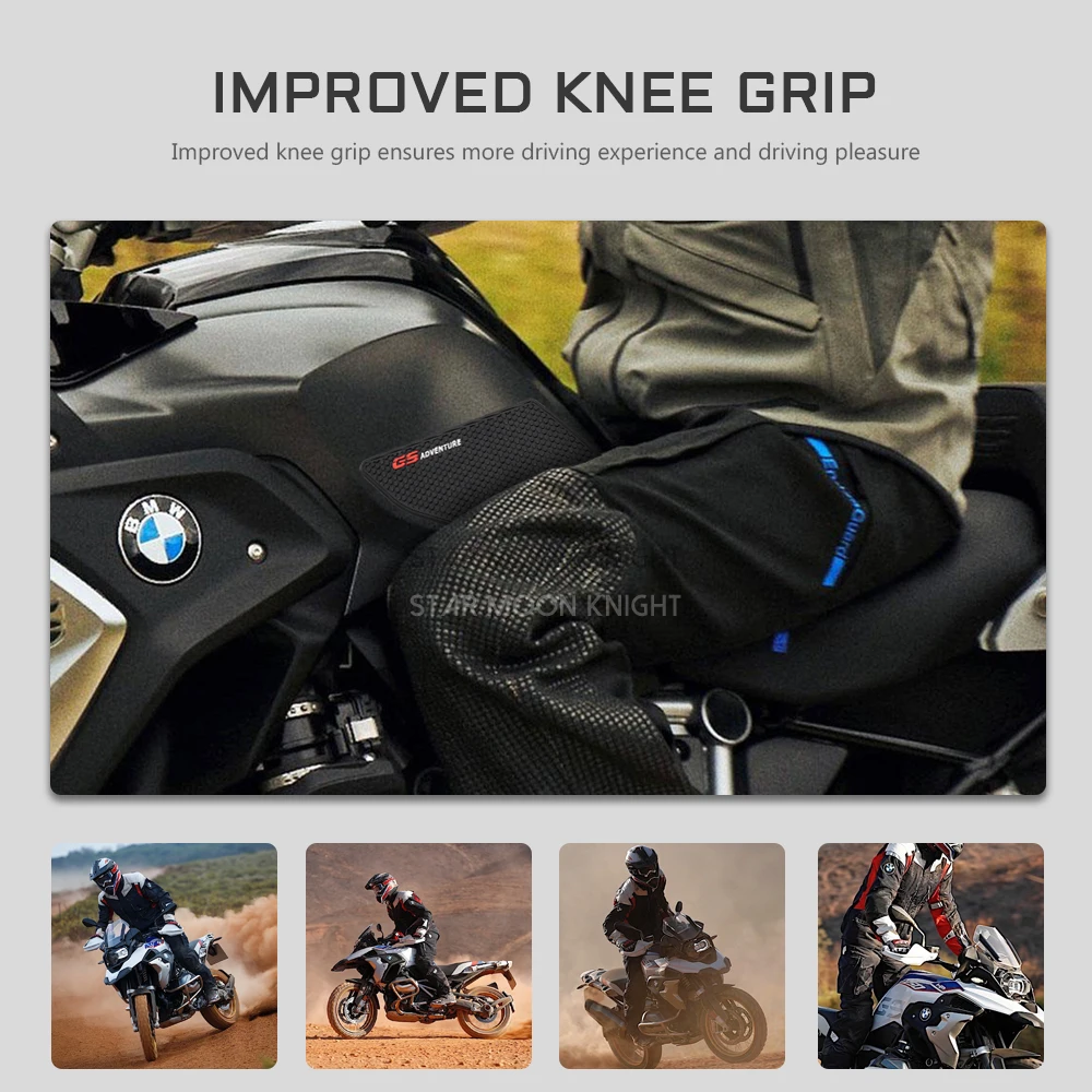 ل BMW R1200GS R1250GS R 1200 GS r1200gs مغامرة دراجة نارية الجانب خزان الوقود منصات حامي ملصقات الركبة قبضة وسادة تثبيت