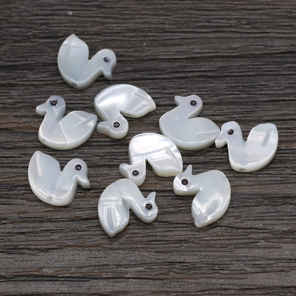 5PC Natural Freshwater Shell Animal Shape Beads Mother of Pearl Elephant Cat Loose Beads Pendant for DIY Bracelet Jewelry Making