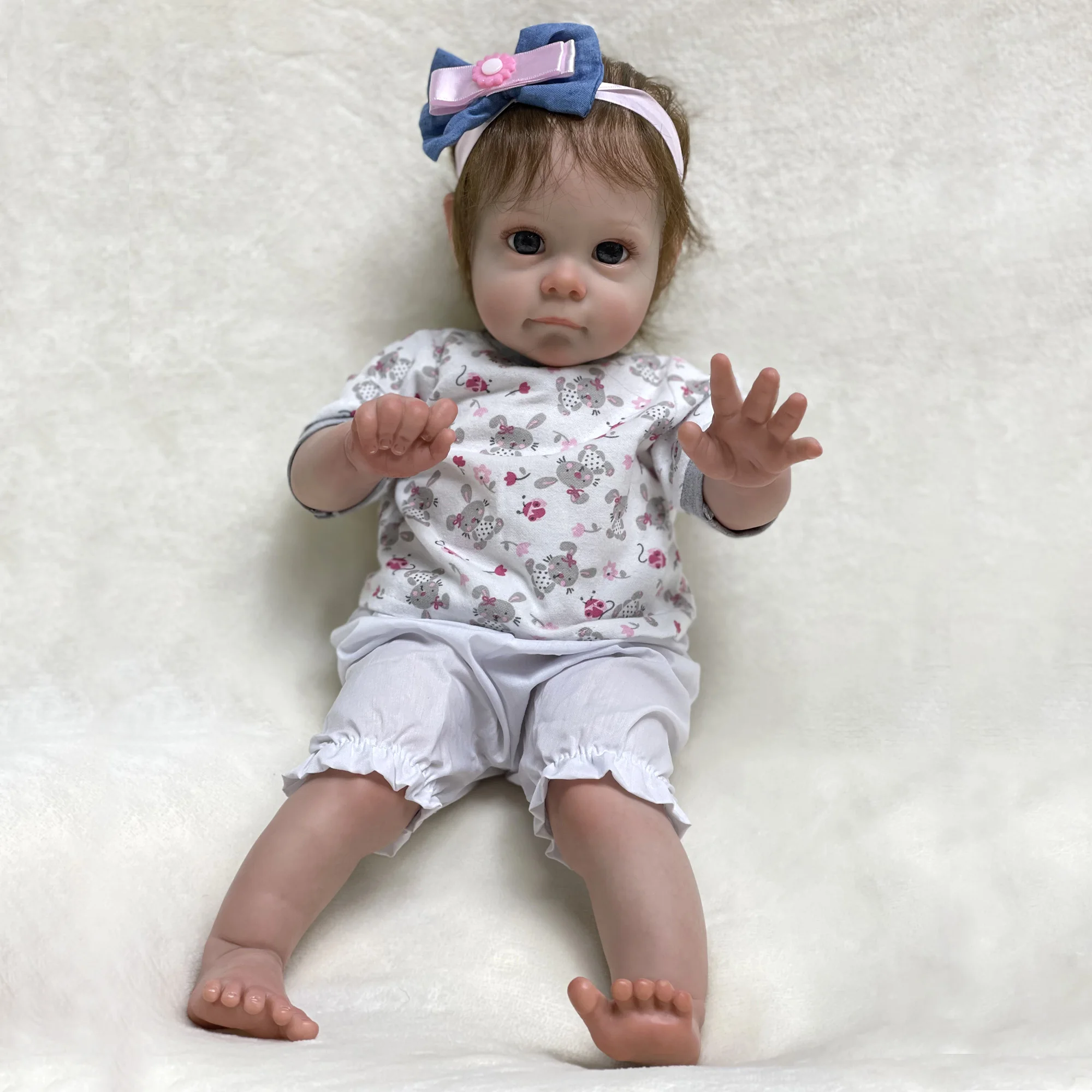 Reborn Dolls Pеборн готовый Kукла Handmade Vinyl Soft Touch Bebe Reborn Dolls 22 Inch Maggie Newborn Baby