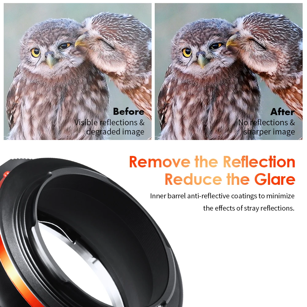 K&F Concept EOS to E Mount Adapter Compatible for Canon EF EF-S Mount Lens to E NEX Mount Mirrorless Cameras Sony A6000 A6400 A7