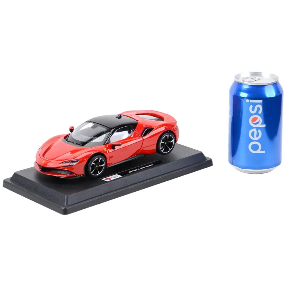 Bburago-coche deportivo Ferrari SF90 Stradale, vehículo fundido a presión estático, juguetes de modelos coleccionables, 1:24