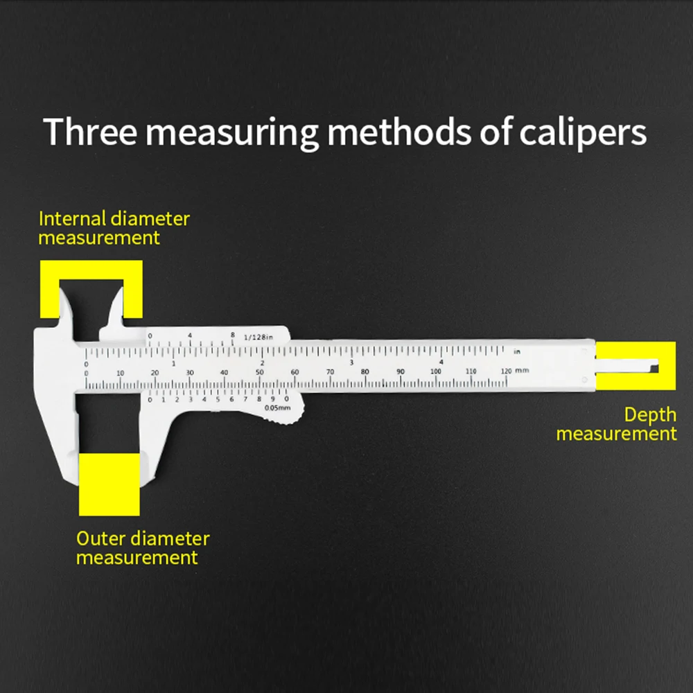 LUXIANZI 0-150mm Plastic Vernier Caliper High Precision Digital Calipe Mini Student Ruler Double Scale Depth Measuring Tool