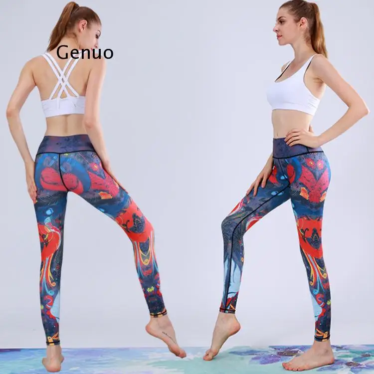 Women Yoga Pants Fitness Leggings Sexy Printed Sports Pants Training Workout Running High Waist Tights Sportswear Clothing