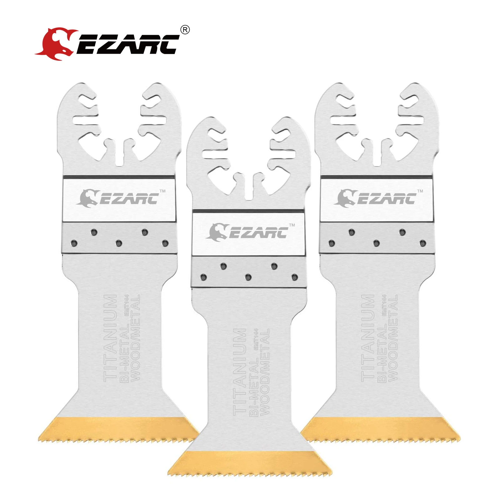 Ezarc 3/6 peças lâminas de multiferramenta, lâminas de corte longo de titânio para corte rápido de madeira, metal e material duro