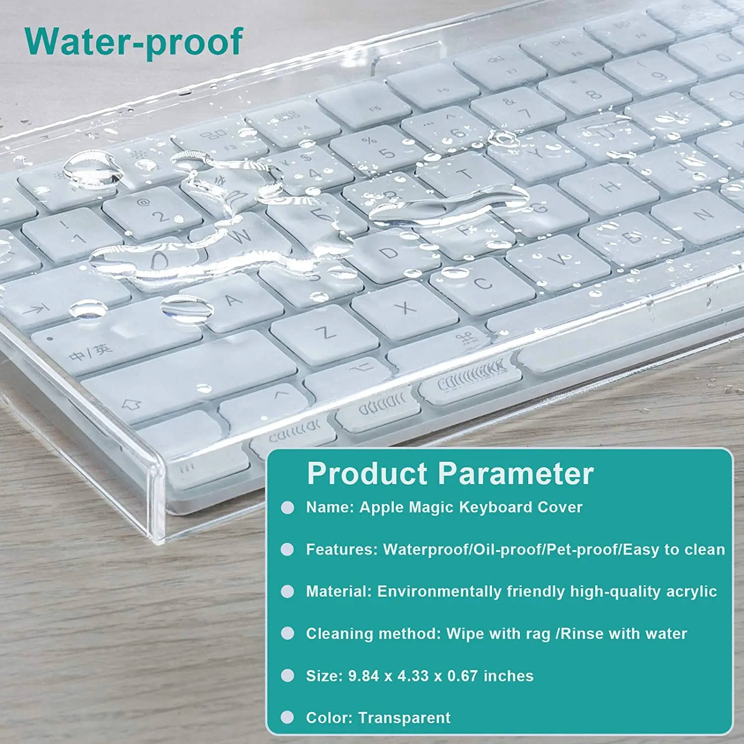 Imagem -02 - Capa para Teclado Acrílico Transparente Vamcervo Resistente à Prova de Respingos Durável para Teclado Mágico da Apple